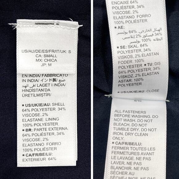 Amazon's The Drop Reims Cropped Blazer Sz S New $79 Navy Blue Pinstripe Lined - Picture 9 of 12